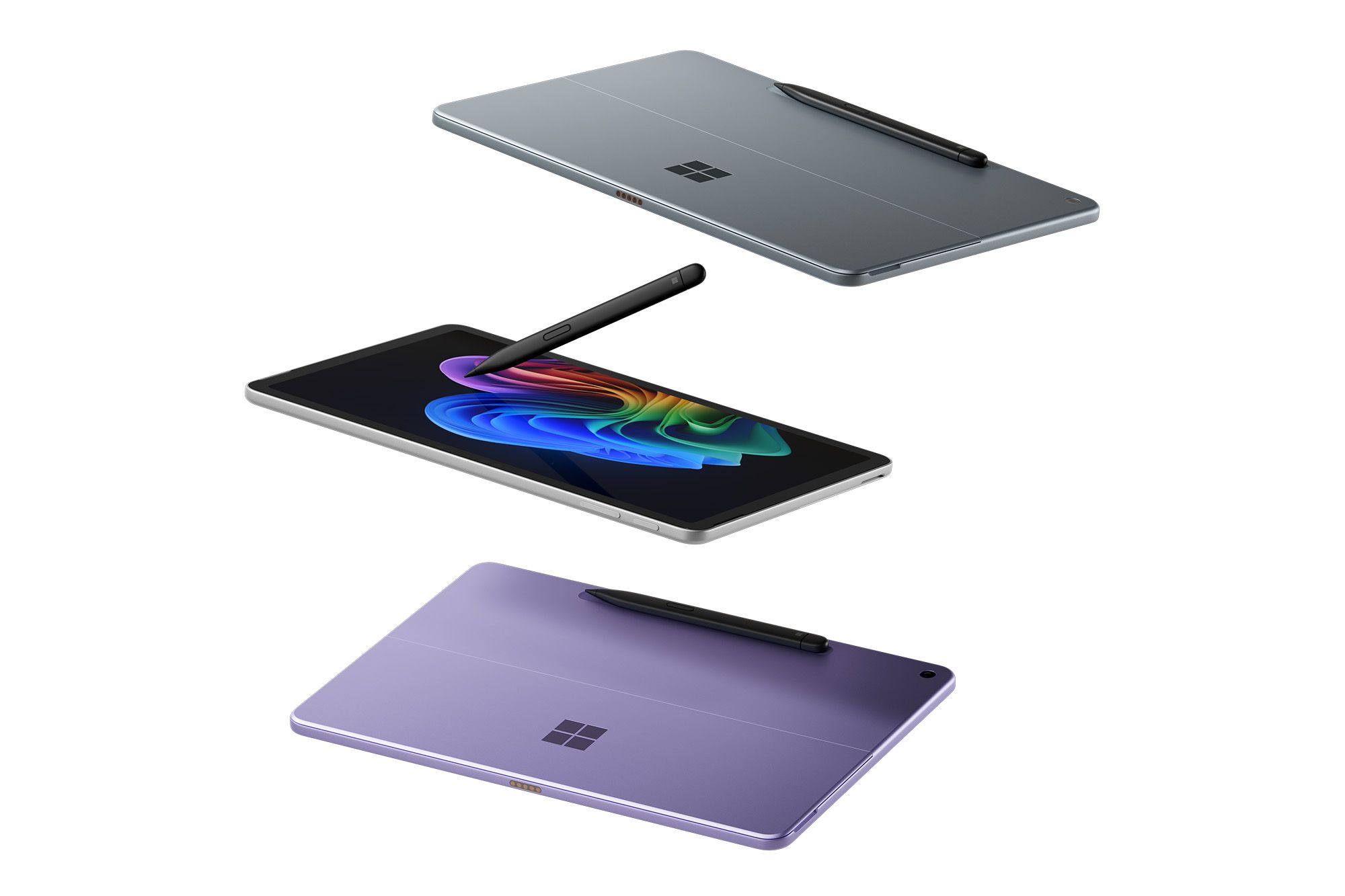 Surface Pro tablet in two colors with the Surface Pen.
